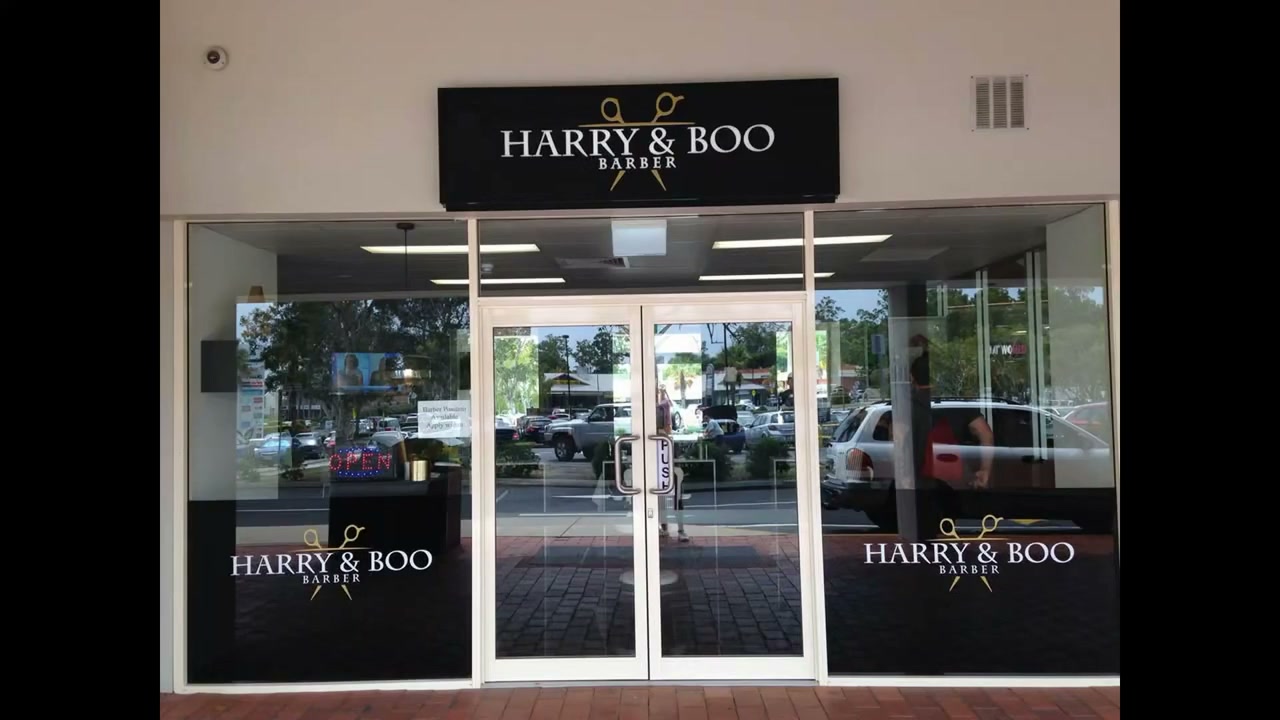 Preview frame from a video of a haircut in progress at Harry & Boo Barber